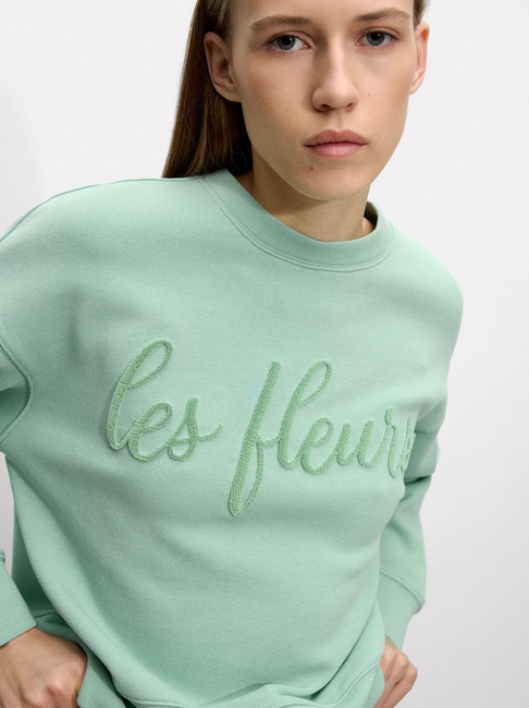 Жіночий бірюзовий світшот Parfois артикул 230804 _TL SS2025 Фото ракурс 5 - Жіночий бірюзовий світшот Parfois артикул 230804 _TL SS2025