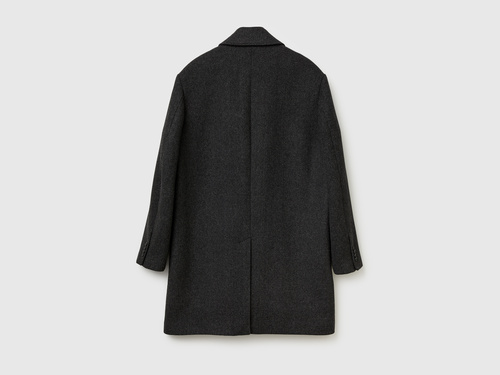 Фото ракурс 2 - Мужское черное пальто Benetton артикул 2C4VUN06U 903 25I