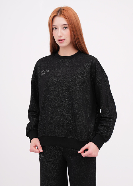 Фото ракурс 1 - Женский черный свитшот EQUILIBRI артикул W291 043 100 Black FW2025