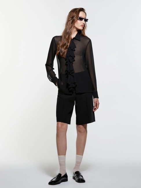 Жіноча чорна сорочка Sisley артикул 5NOXLQ09T 100 25A Фото ракурс 3 - Жіноча чорна сорочка Sisley артикул 5NOXLQ09T 100 25A