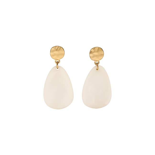 Фото ракурс 2 - Женские бело-золотые серьги Parfois артикул 235084 _WT FW2025