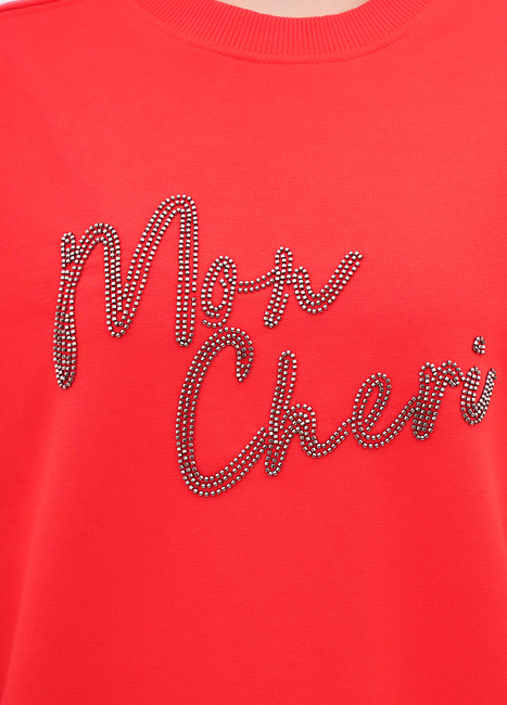 Женский красный свитшот EQUILIBRI артикул W231 040 000 Red FW2025 Фото ракурс 4 - Женский красный свитшот EQUILIBRI артикул W231 040 000 Red FW2025