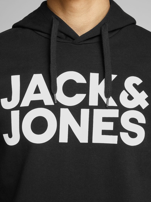 Фото ракурс 3 - Чоловіче чорнe худі Jack & Jones артикул 12152840 Black FW2024