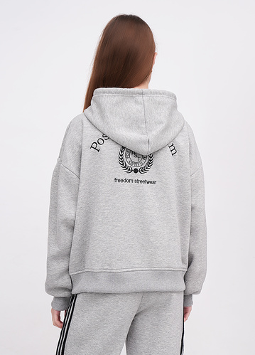 Фото ракурс 2 - Жіноча сіра олімпійка EQUILIBRI артикул W291 051 100 Grey FW2025