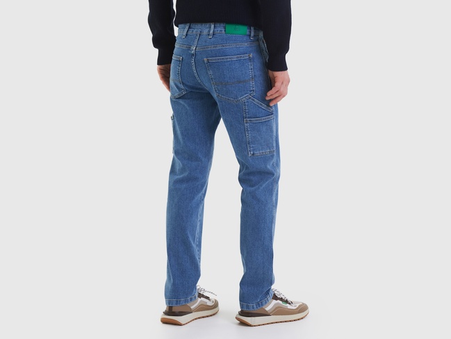 Фото ракурс 2 - Мужские синие джинсы Benetton артикул 4KD6UE01L 902 24A