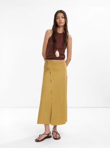 Фото ракурс 1 - Жіноча жовта спiдниця Parfois артикул 234108 _MD FW2025