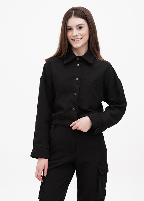 Фото ракурс 1 - Женская чёрная куртка EQUILIBRI  артикул VSV B Jacket Black SS2024