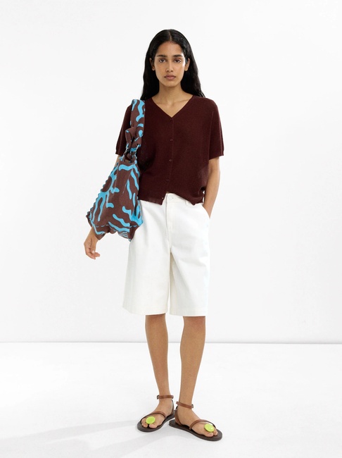 Фото ракурс 4 - Женский коричневый кардиган Parfois артикул 233936 _BN FW2025