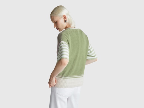 Фото ракурс 2 - Женский зеленый жилет Benetton артикул 1494E10EH 22U 25A