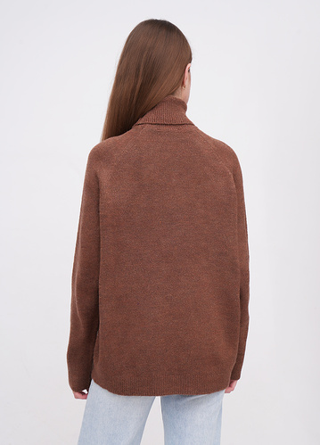 Фото ракурс 2 - Жіночий коричневий светр EQUILIBRI артикул W342 083 000 Mocco FW2025