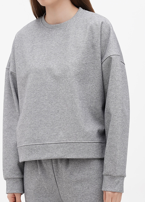 Фото ракурс 3 - Женский серый свитшот EQUILIBRI артикул EL K Sweat Grey FW2023