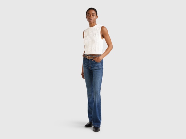 Фото ракурс 3 - Женский бежевый жилет Benetton артикул 1694D10CM 0R2 25P