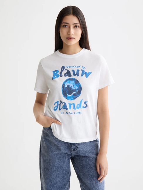 Жіноча біла футболка SCOTCH & SODA артикул U9A01062T U102 FW2025 Фото ракурс 1 - Жіноча біла футболка SCOTCH & SODA артикул U9A01062T U102 FW2025