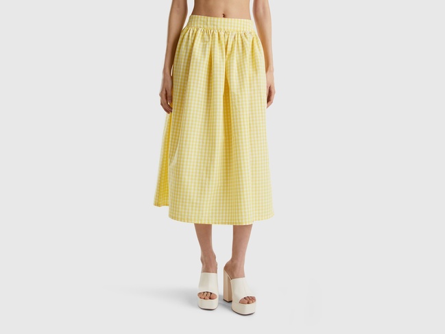 Фото ракурс 1 - Женская желтая юбка Benetton артикул 4YCND001L 912 23E