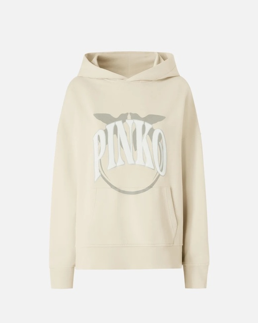 Женское белое худи Pinko артикул 104623-A2CU C03 SS2025 Фото ракурс 4 - Женское белое худи Pinko артикул 104623-A2CU C03 SS2025