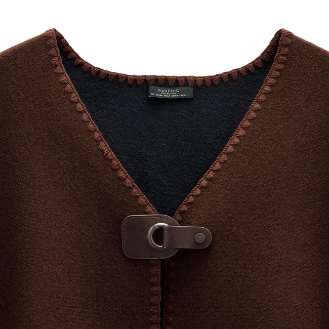 Фото ракурс 6 - Жіноче коричневe пончо Parfois артикул 239737 _BN FW2025