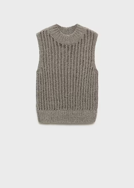 Жіночий срібний жилет Mango артикул 77099069 PL 7 season Фото ракурс 5 - Жіночий срібний жилет Mango артикул 77099069 PL 7 season