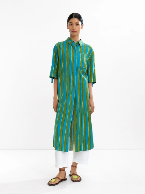 Женское синее платье Parfois артикул 234397 _BL FW2025 Фото ракурс 1 - Женское синее платье Parfois артикул 234397 _BL FW2025