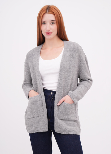 Фото ракурс 1 - Жіночий сірий кардиган EQUILIBRI артикул W343 010 000 Grey FW2025