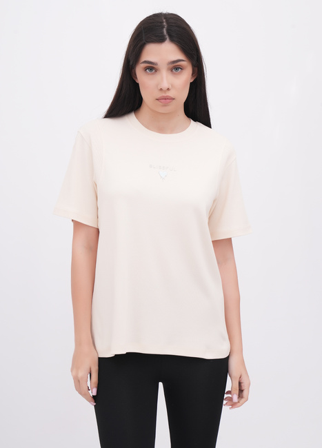 Жіноча молочна футболка EQUILIBRI артикул W213 098 000 ECRU FW2025 Фото ракурс 1 - Жіноча молочна футболка EQUILIBRI артикул W213 098 000 ECRU FW2025