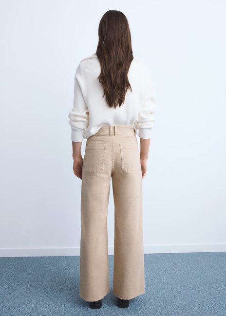 Фото ракурс 2 - Женские бежевые джинсы Mango артикул 17001210 07 1 season