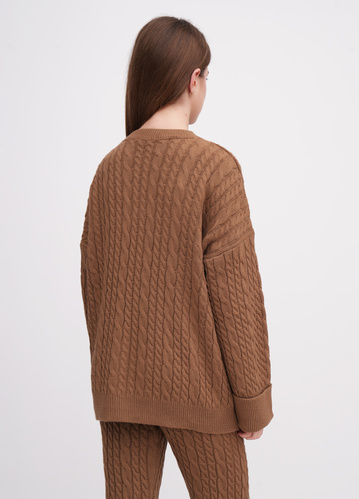 Фото ракурс 2 - Жіночий коричневий светр EQUILIBRI артикул W391 056 100 CINNAMON FW2025