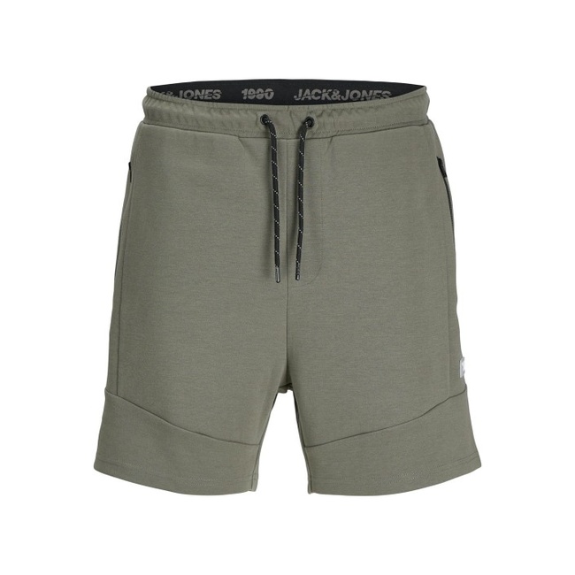 Мужские зеленые шорты Jack & Jones артикул 12186750 Smokey Olive FW2025 Фото ракурс 4 - Мужские зеленые шорты Jack & Jones артикул 12186750 Smokey Olive FW2025