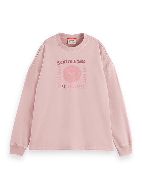 Женский розовый свитшот SCOTCH & SODA артикул U9E00800T U633 FW2025 Фото ракурс 5 - Женский розовый свитшот SCOTCH & SODA артикул U9E00800T U633 FW2025