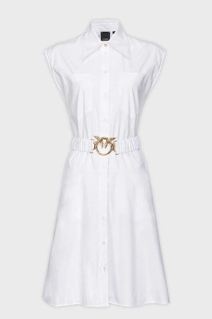 Жіноча біла сукня Pinko артикул 103111-A1P4 Z04 SS2025 Фото ракурс 1 - Жіноча біла сукня Pinko артикул 103111-A1P4 Z04 SS2025