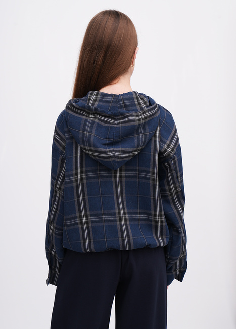 Жіноче синє худі EQUILIBRI артикул NW432001 000 NAVY BLUE FW2025 Фото ракурс 2 - Жіноче синє худі EQUILIBRI артикул NW432001 000 NAVY BLUE FW2025