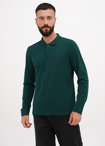 Фото ракурс 1 - Чоловічий зелений лонгслів Lee Cooper артикул LCM244-1013 Deep emerald FW2024