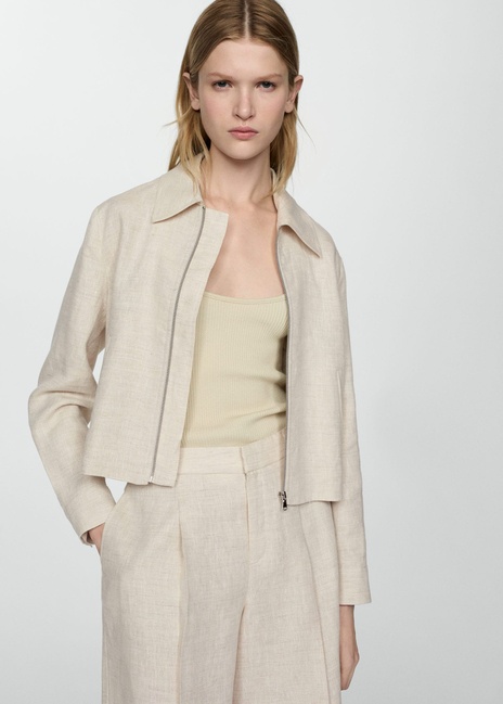 Фото ракурс 3 - Женские бежевые шорты Mango артикул 67047147 06 6 season