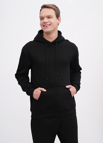 Фото ракурс 1 - Чоловіче чорнe худі EQUILIBRI артикул M232 002 000 Black FW2025