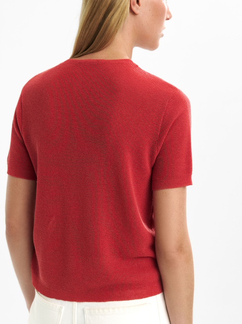 Женский красный кардиган Parfois артикул 233936 _BR FW2025 Фото ракурс 2 - Женский красный кардиган Parfois артикул 233936 _BR FW2025