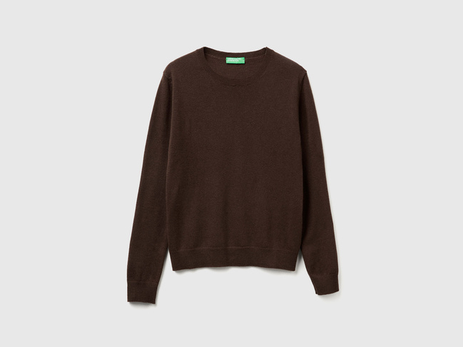 Фото ракурс 6 - Жіночий коричневий светр Benetton артикул 1002D1K01 2C0 25A