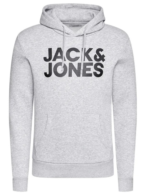 Фото ракурс 1 - Чоловіче сірe худі Jack & Jones артикул 12152840 LIGHT GREY MELANGE FW2024