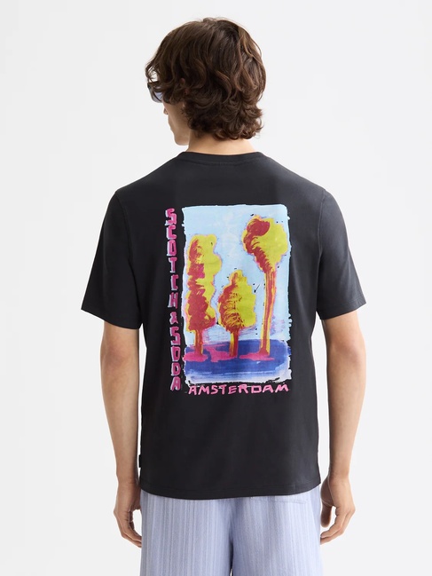 Чоловіча чорна футболка SCOTCH & SODA артикул 182381 021 FW2025 Фото ракурс 2 - Чоловіча чорна футболка SCOTCH & SODA артикул 182381 021 FW2025