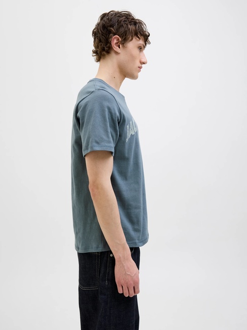 Фото ракурс 6 - Чоловіча блакитна футболка Jack & Jones артикул 12276962 Stormy Weather SS2025