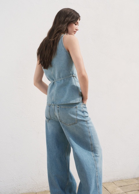 Фото ракурс 2 - Женский синий жилет Mango артикул 17071272 TM 1 season