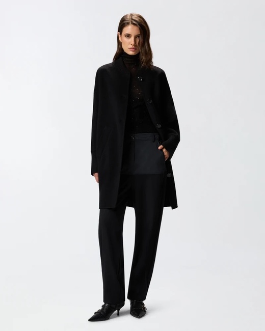 Фото ракурс 3 - Женское черное пальто Pinko артикул 105404-A1ZQ Z99 FW2025