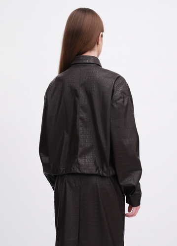 Фото ракурс 2 - Женская коричневая куртка EQUILIBRI артикул W491 074 100 Brown FW2025