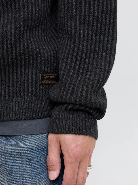 Фото ракурс 4 - Чоловічий чорний джемпер Jack & Jones артикул 12278816 Black FW2025