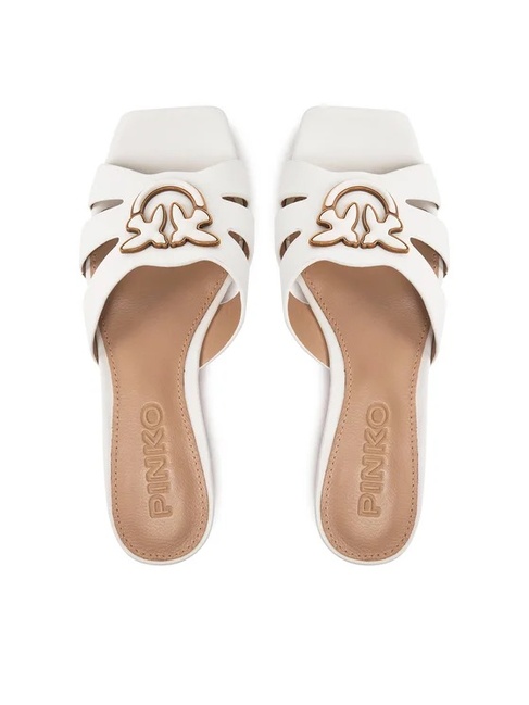 Фото ракурс 4 - Женские молочные босоножки Pinko артикул SD0313-P003 Z12 SS2025