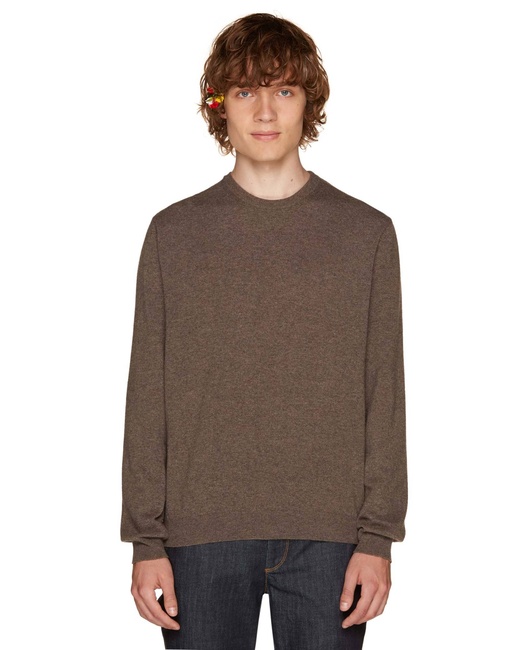 Чоловічий коричневий светр Benetton артикул 1002U1G34 511 25A Фото ракурс 1 - Чоловічий коричневий светр Benetton артикул 1002U1G34 511 25A