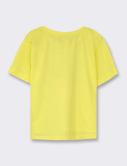 Фото ракурс 2 - Жёлтая футболка для девочек Piazza Italia артикул 24578 Yellow SS2024