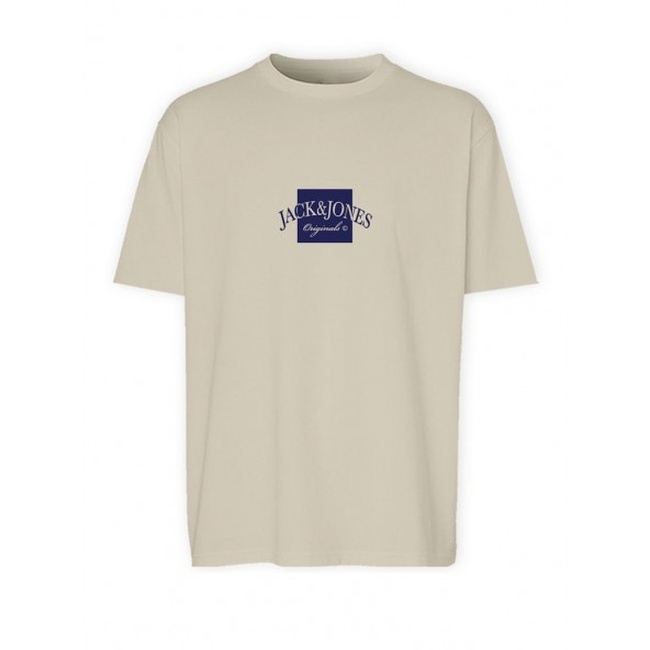 Мужская белая футболка Jack & Jones артикул 12277888 antique white SS2025 Фото ракурс 1 - Мужская белая футболка Jack & Jones артикул 12277888 antique white SS2025