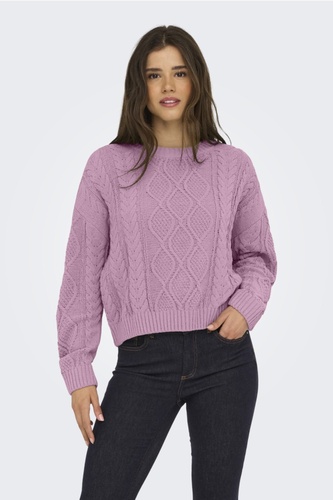 Фото ракурс 1 - Женский розовый свитер Only артикул 15351234 Mauve Mist FW2025