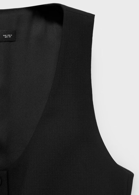 Женский черный жилет Mango артикул 17034119 99 1 season Фото ракурс 6 - Женский черный жилет Mango артикул 17034119 99 1 season