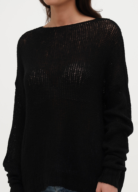 Жіночий чорний джемпер EQUILIBRI артикул W345 016 001 Black SS2025 Фото ракурс 3 - Жіночий чорний джемпер EQUILIBRI артикул W345 016 001 Black SS2025