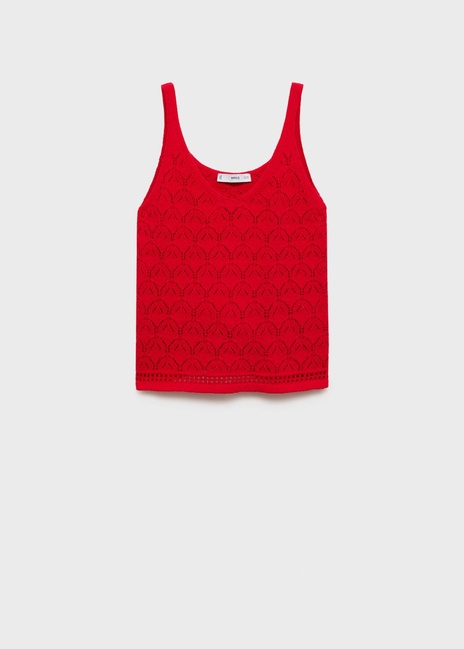 Жіночий червоний топ Mango артикул 87057182 70 8 season Фото ракурс 3 - Жіночий червоний топ Mango артикул 87057182 70 8 season